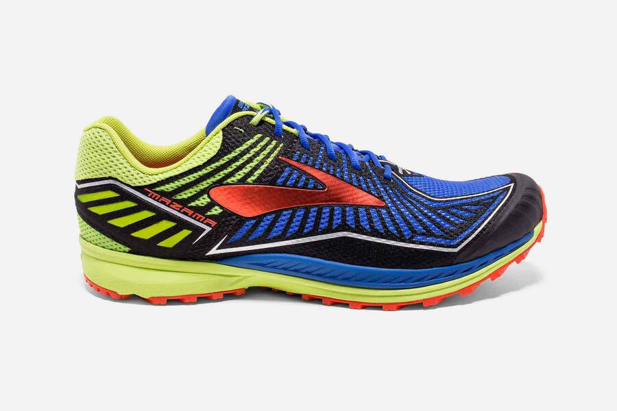 Brooks Mazama Mens UK - Trail Running Shoes - Blue /Black/Yellow 701-JNUXEG